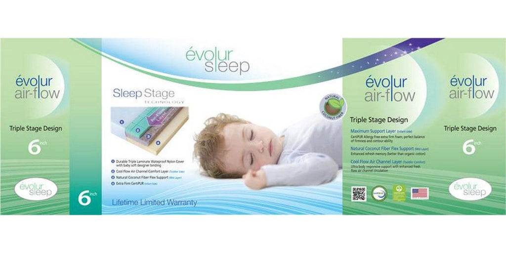 Matelas Evolur Sleep à triple flux d’air pour lit bébé et lit enfant