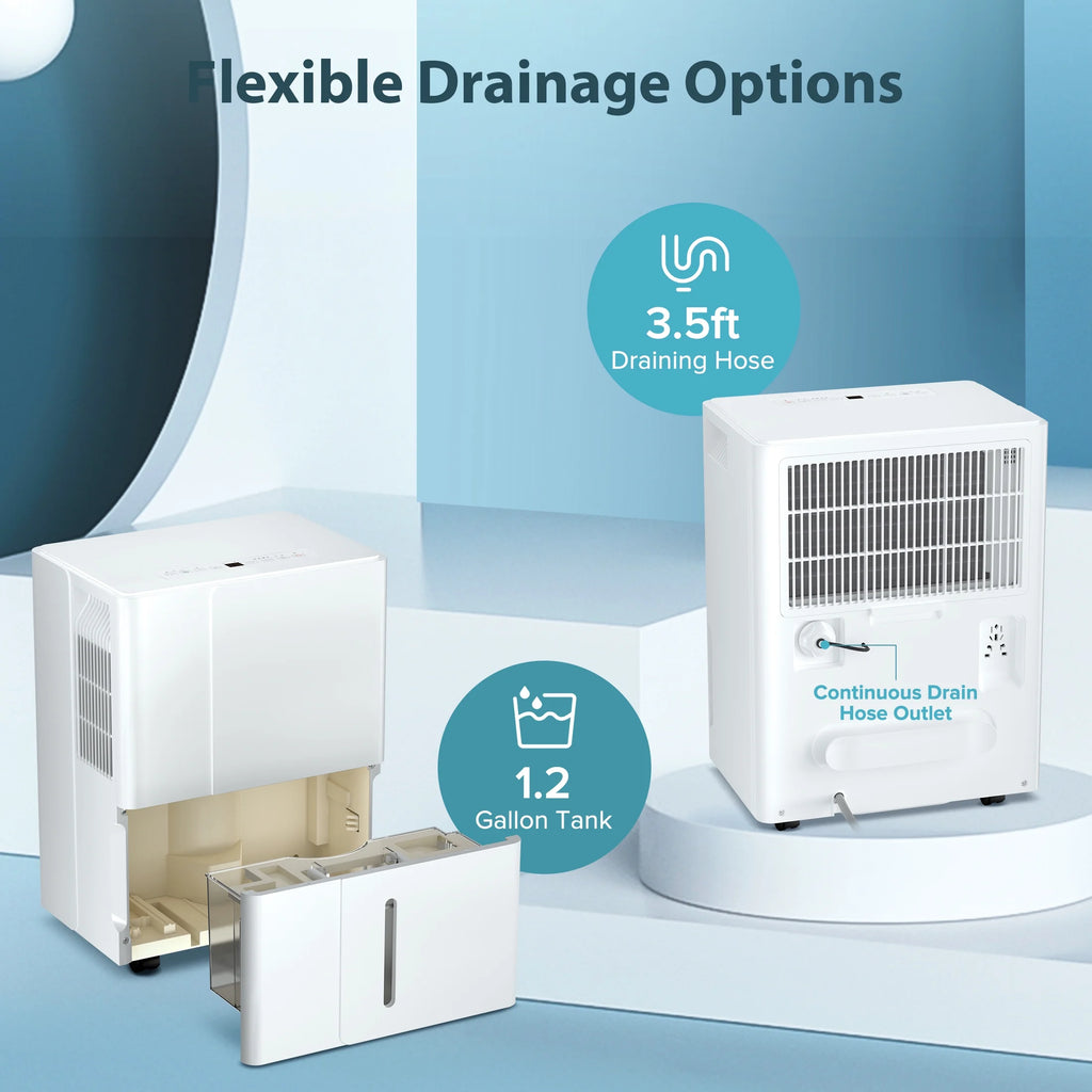 Déshumidificateur KISSAIR de 15 pintes, couverture maximale de 3 000 pi², 3 modes de fonctionnement, minuterie de 24 h, sous-sol/salle de bain/lancerie