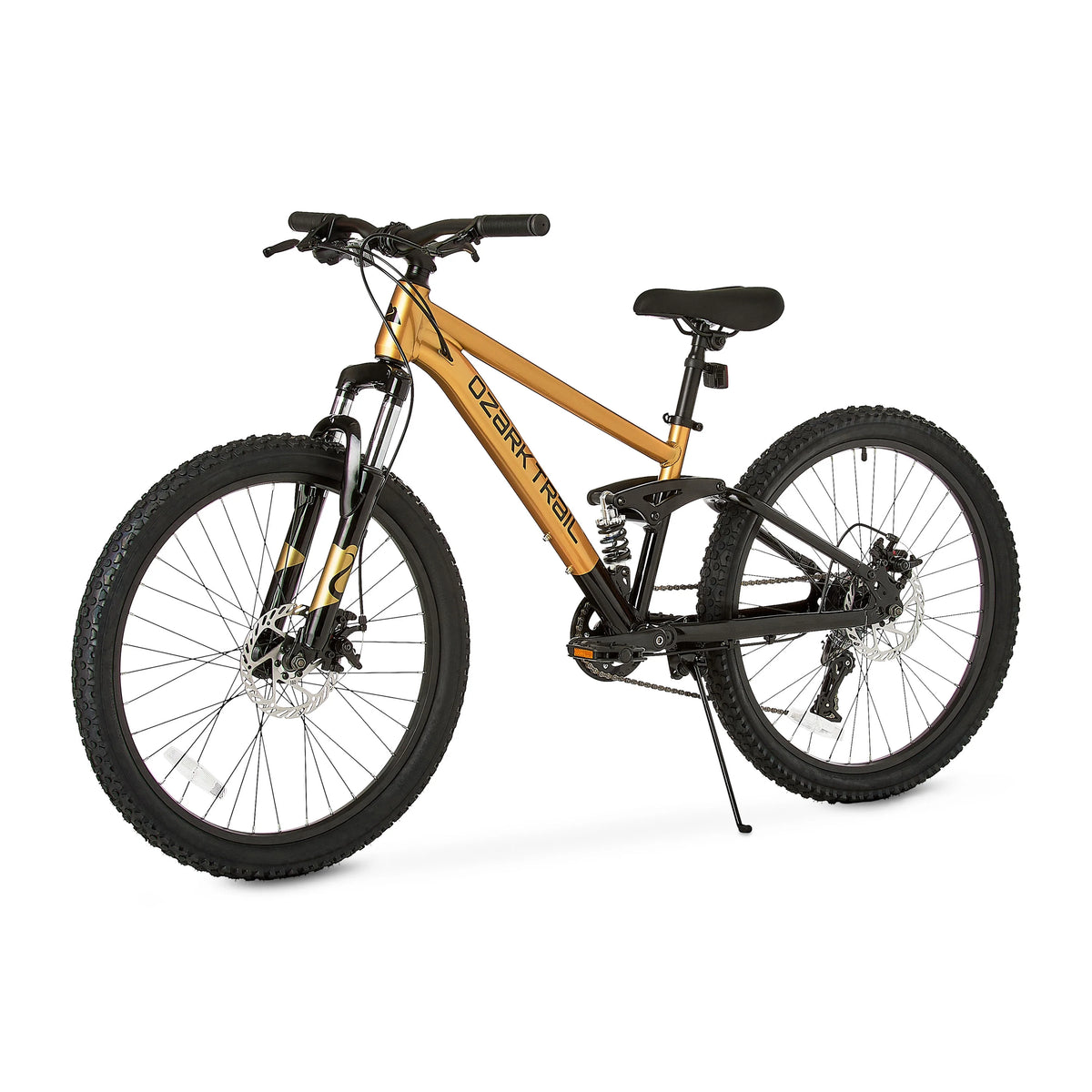 24 Ozark Trail FS.1 Epictrail Vélo tout-terrain à suspension intégrale, Pour adolescents et adultes, Tailles entre 4'6-5'6, Argent