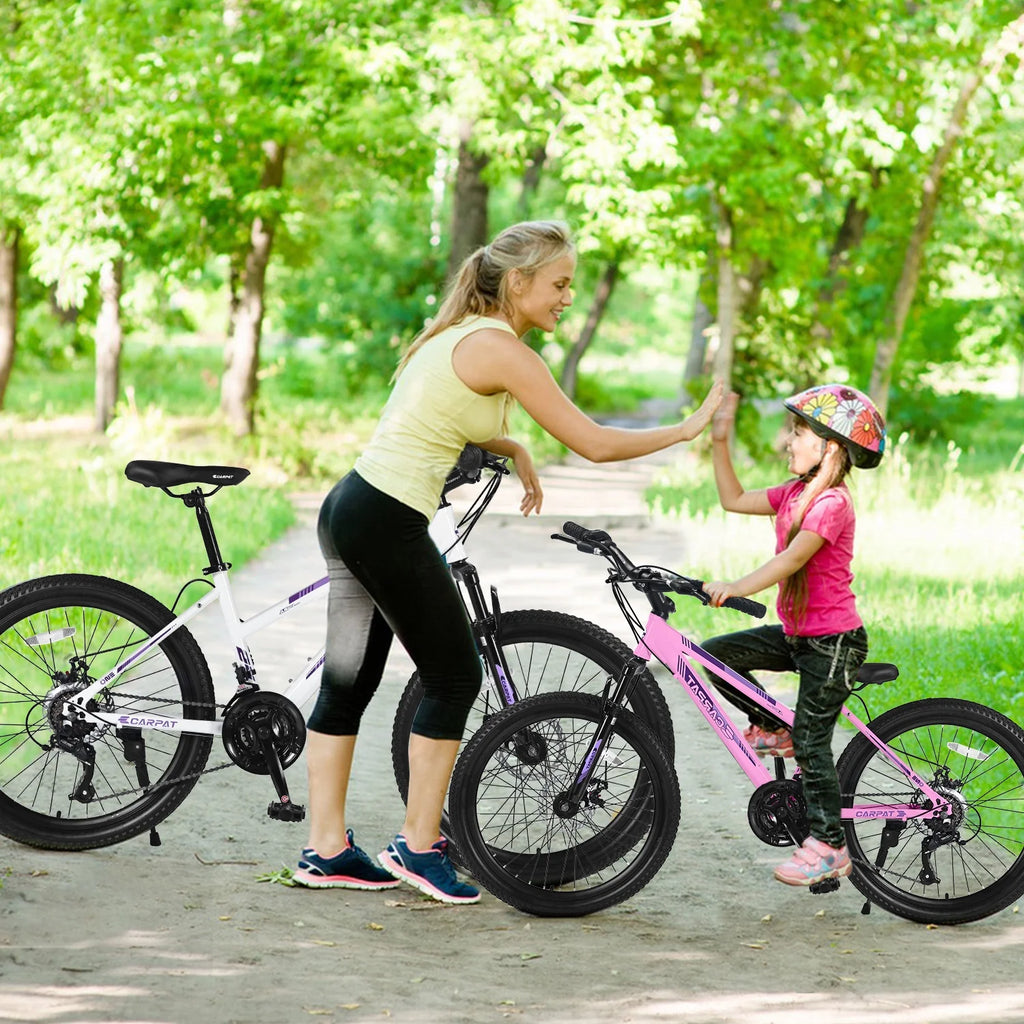 Vélo tout-terrain Ecarpat 26 pouces pour adultes et femmes, freins à disque doubles Shimano, 21 vitesses, suspension intégrale, pour trajets quotidiens et sport en plein air, plusieurs coloris