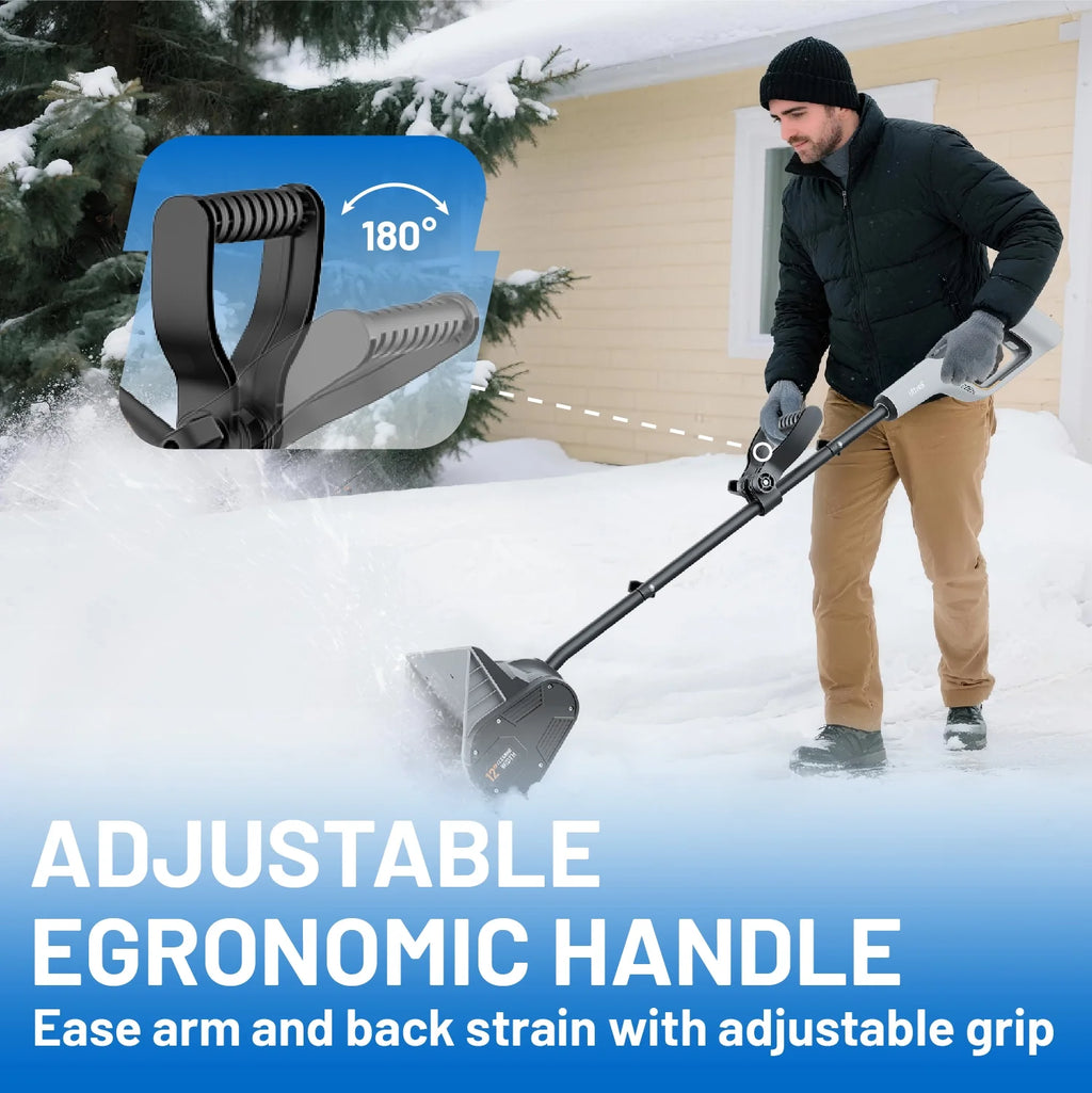 Pelle à neige sans fil Litheli U20, Souffleuse à neige 20V alimentée par batterie 12, Souffleuse à neige sur batterie avec moteur sans balais + Batterie portable 4.0Ah