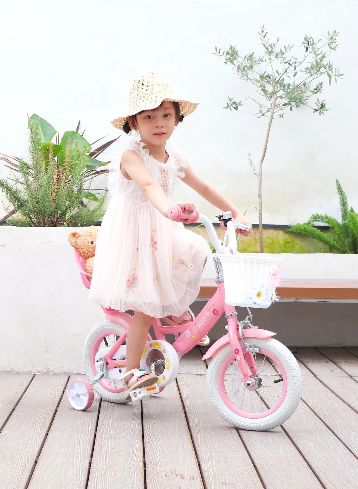 Vélo pour filles Glerc Maggie de 12 pouces pour enfants de 2 à 4 ans, Pêche