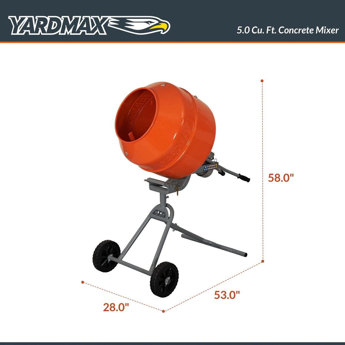 BÉTONNIÈRE YARDMAX YM0146 5,0 pi³