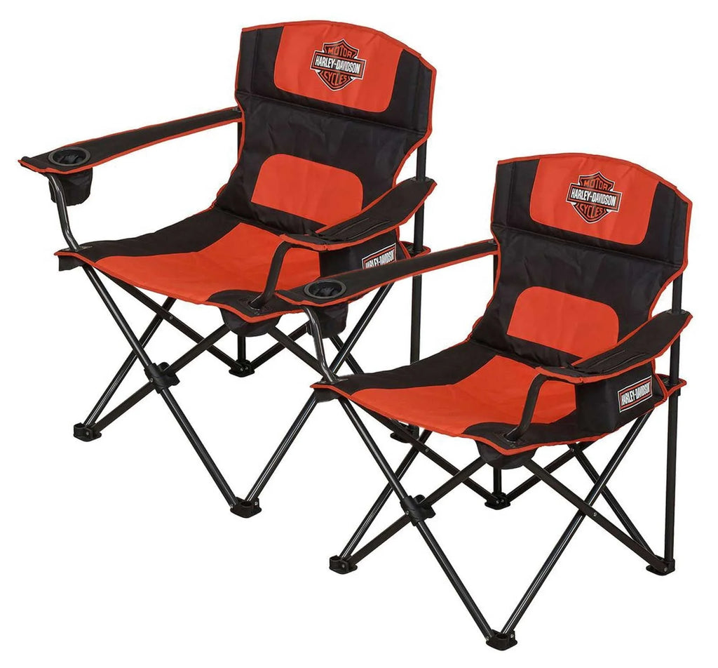 Lot de 2 chaises pliantes Deluxe Bar & Shield Harley-Davidson avec housses, Harley-Davidson