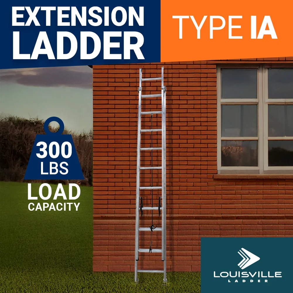 Échelle d’extension en aluminium Louisville Ladder de 32 pieds, capacité de charge de 300 livres, Type IA, AE2232