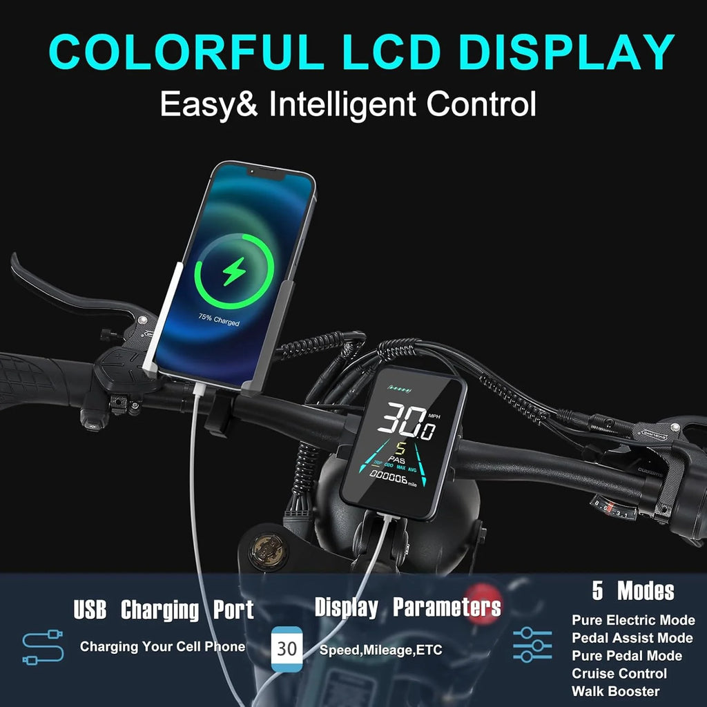 Dual Motors AWD 2000W Electric Bike for Adult 26'', UL2849 48V 60AH Removable Battery E-mountain bike 4'' Fat Tire up to 35MPH&200Miles Long Range Off Road Ebike Beach Dual Hydraulic&Brakes E-Bicycle