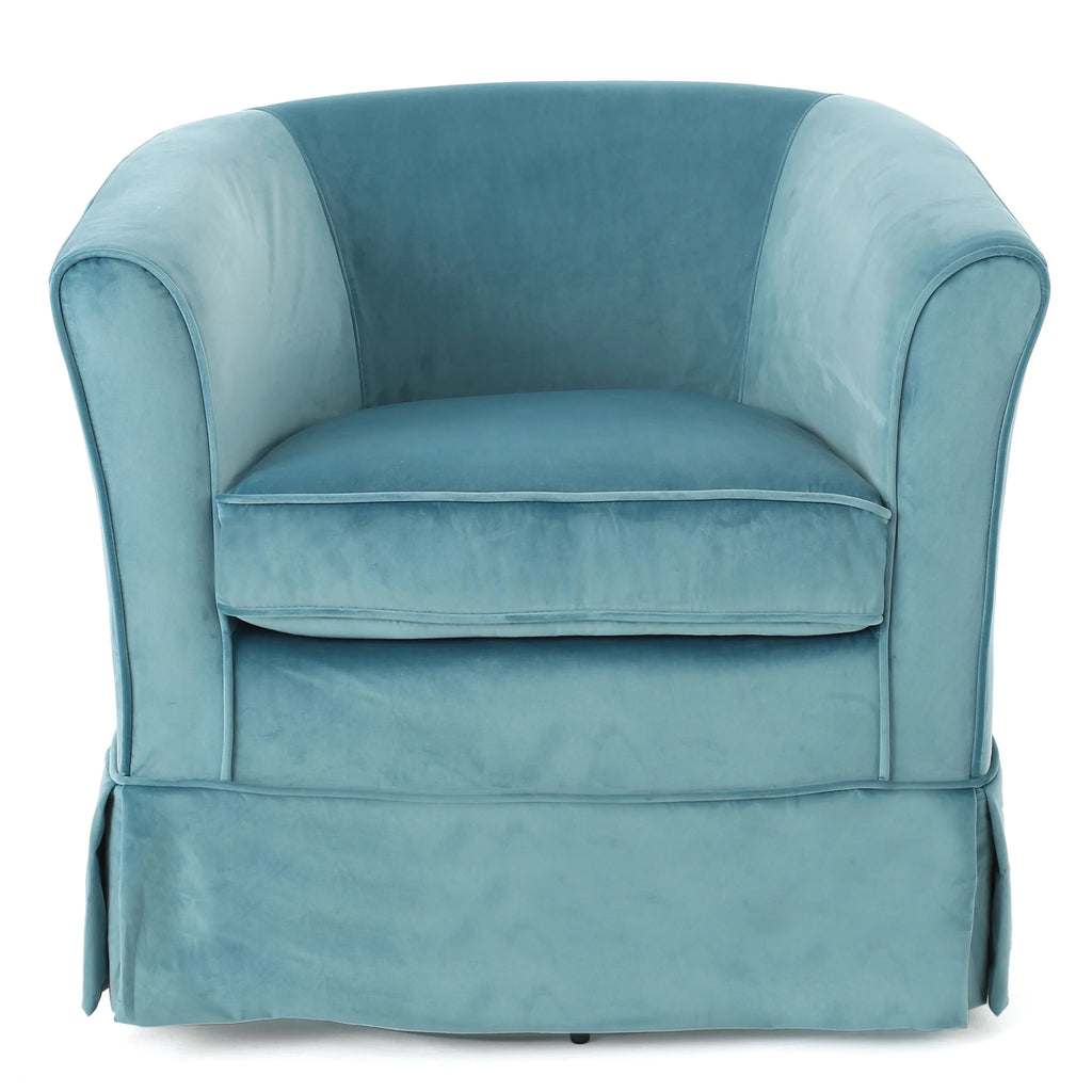 Fauteuil club pivotant contemporain Tiffin de GDF Studio, tissu naturel et noir