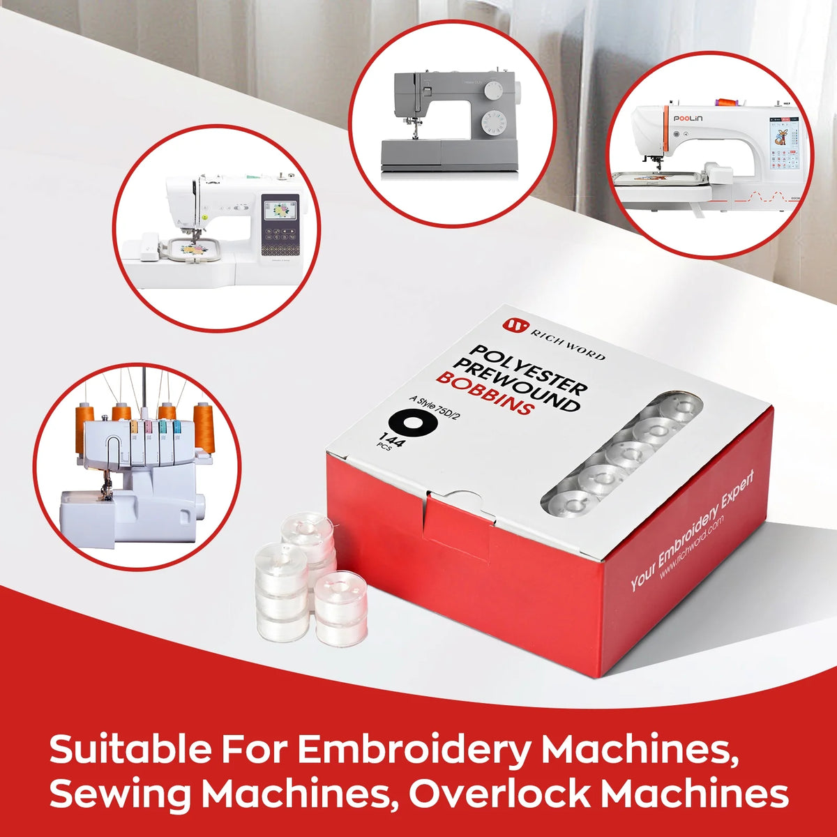 Machine à broder Poolin EOC05, zone de broderie 4 x 9,25 po, écran tactile 7 po, avec kit