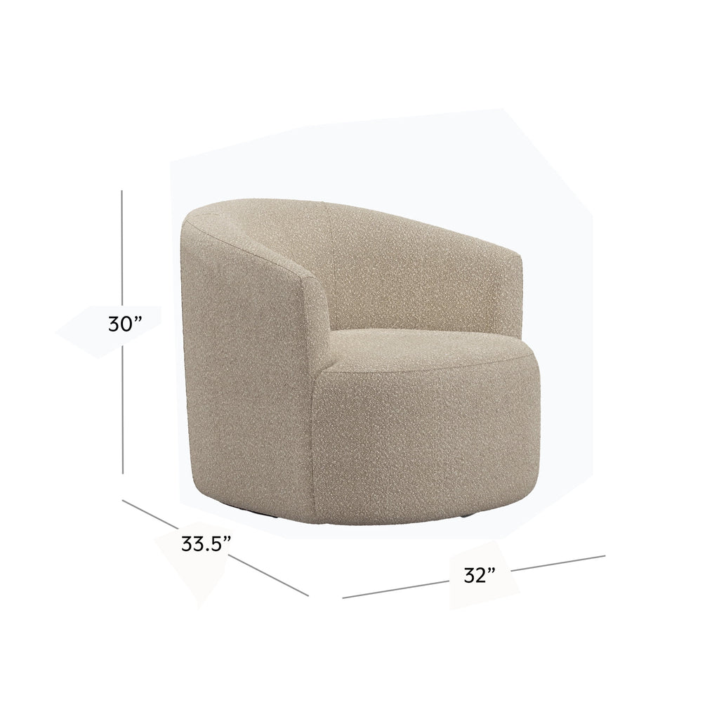 Fauteuil d'appoint pivotant en bouclé Mainstays, taupe