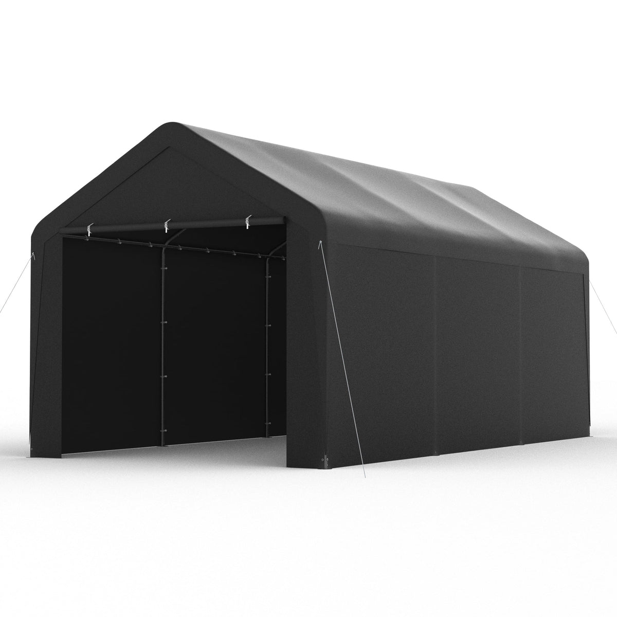 GOJOOASIS Carport, 10 x 20 Abri de voiture robuste avec paroi amovible, Garage portable en PE résistant à l'eau avec bâche toutes saisons Beige