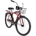Vélo de plage Huffy Nel Lusso 26 pouces, panier, porte-bagages, rouge, dès 12 ans