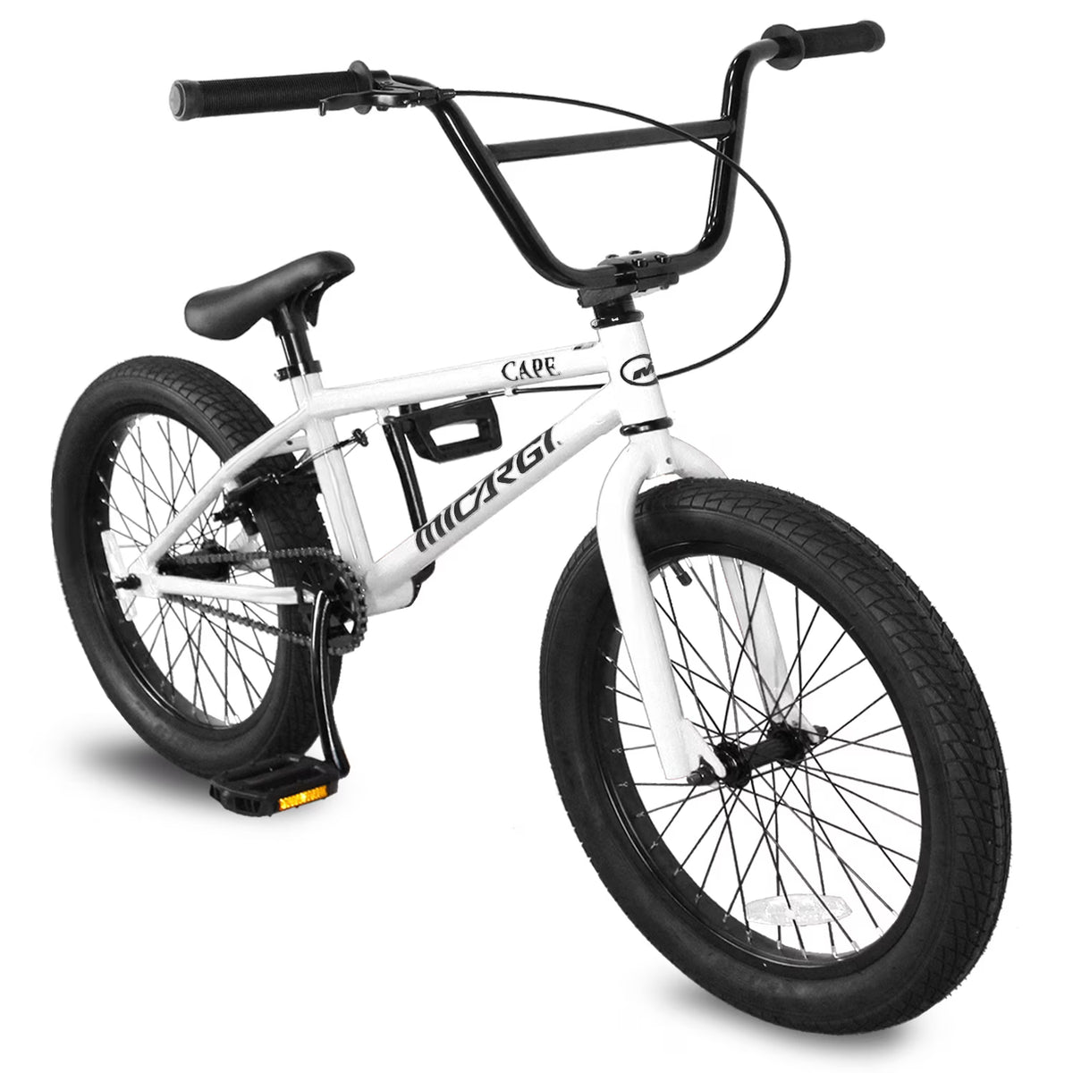Vélo BMX Micargi Cape pour homme, 20 pouces, avec roues, cadre en acier et jantes en alliage