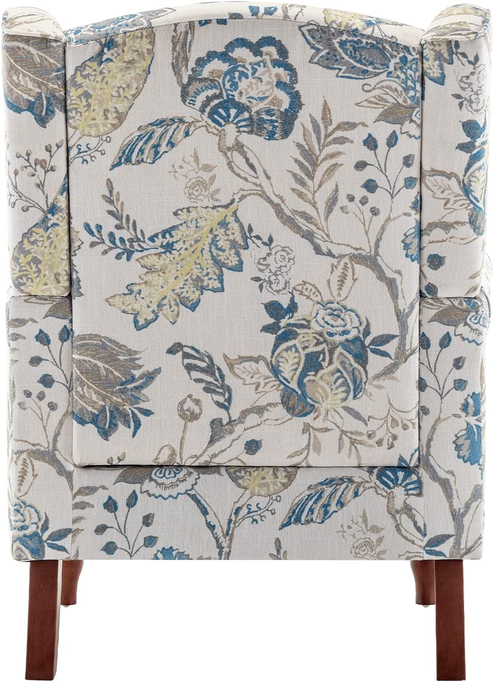 Fauteuil d'appoint rembourré Hommow, Fauteuil en tissu à imprimé floral,Bleu