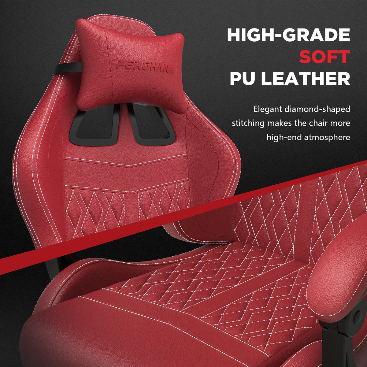 Fauteuil gaming Luxvie avec repose-pieds, fauteuil de bureau ergonomique pour ordinateur avec massage, soutien lombaire et appui-tête, dossier haut, style vintage, pour adultes et enfants, noir