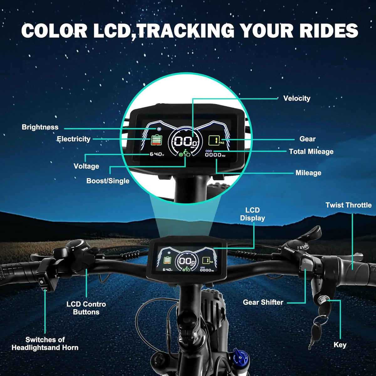 Vélo électrique 5000 W (crête) pour adultes, moto électrique avec batterie 60 V 25 Ah, vélo électrique à double moteur 80 km/h, vélo électrique à pneus larges 26 × 4,0, VTT à transmission intégrale et 21 vitesses pour tous les terrains UL 2849