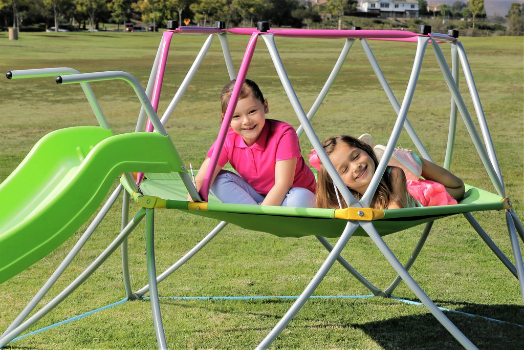 Ensemble d’escalade en dôme avec toboggan Platports pour enfants – Aire de jeux intérieure et extérieure – De 3 à 10 ans – Tapis de 140 cm