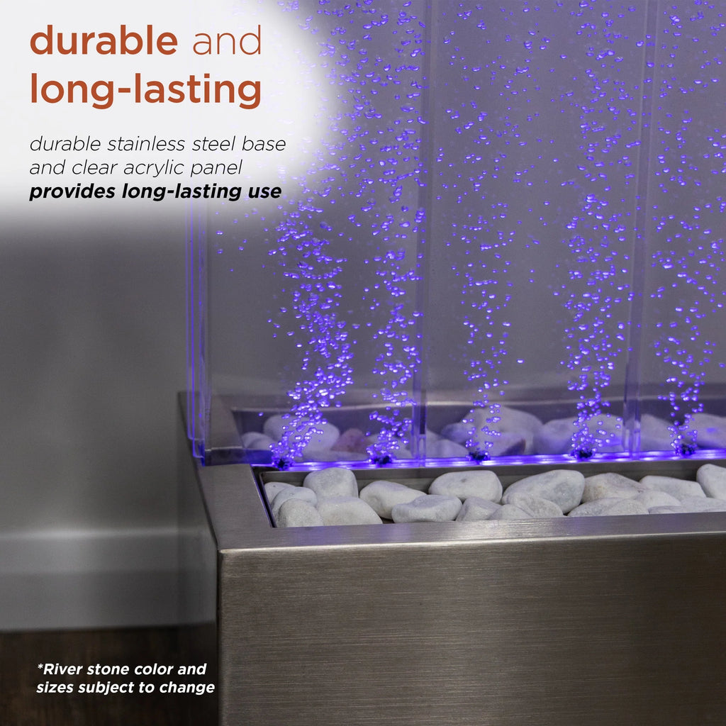 Fontaine électrique filaire Alpine Corporation 72H avec mur d'eau à bulles en acrylique pour intérieur