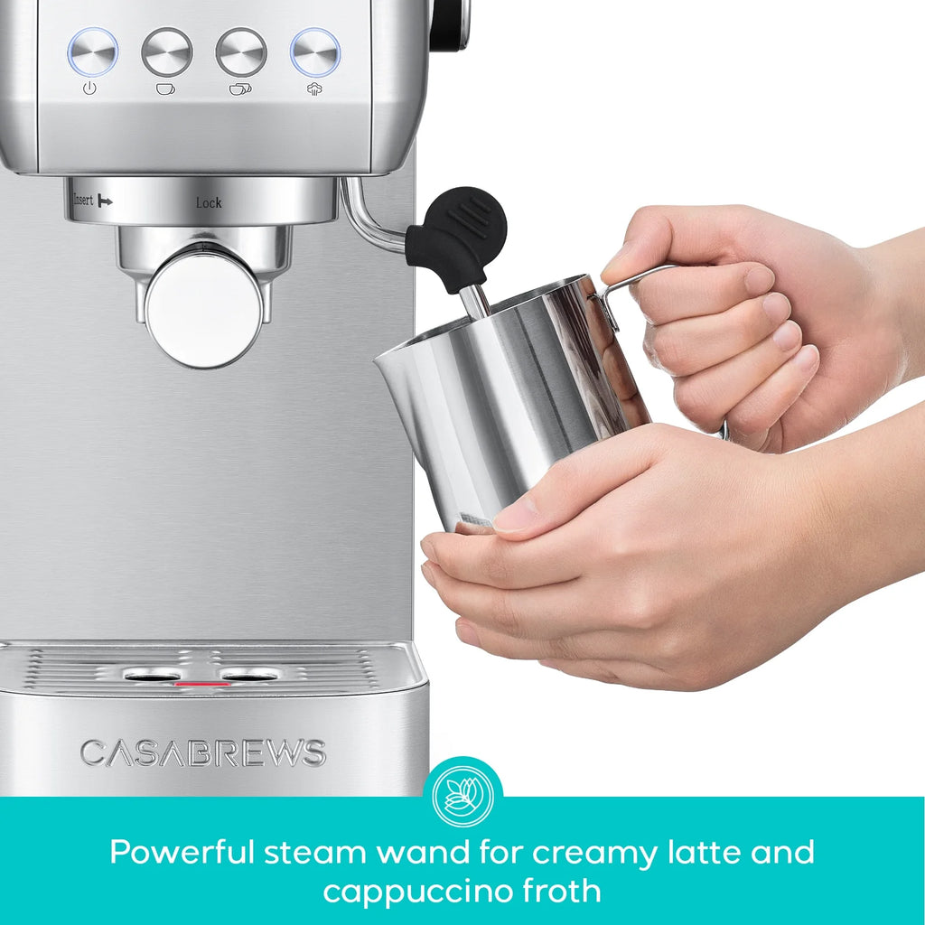 CASABREWS 3700 Essential Machine à expresso et cafetière 20 bars, Acier inoxydable
