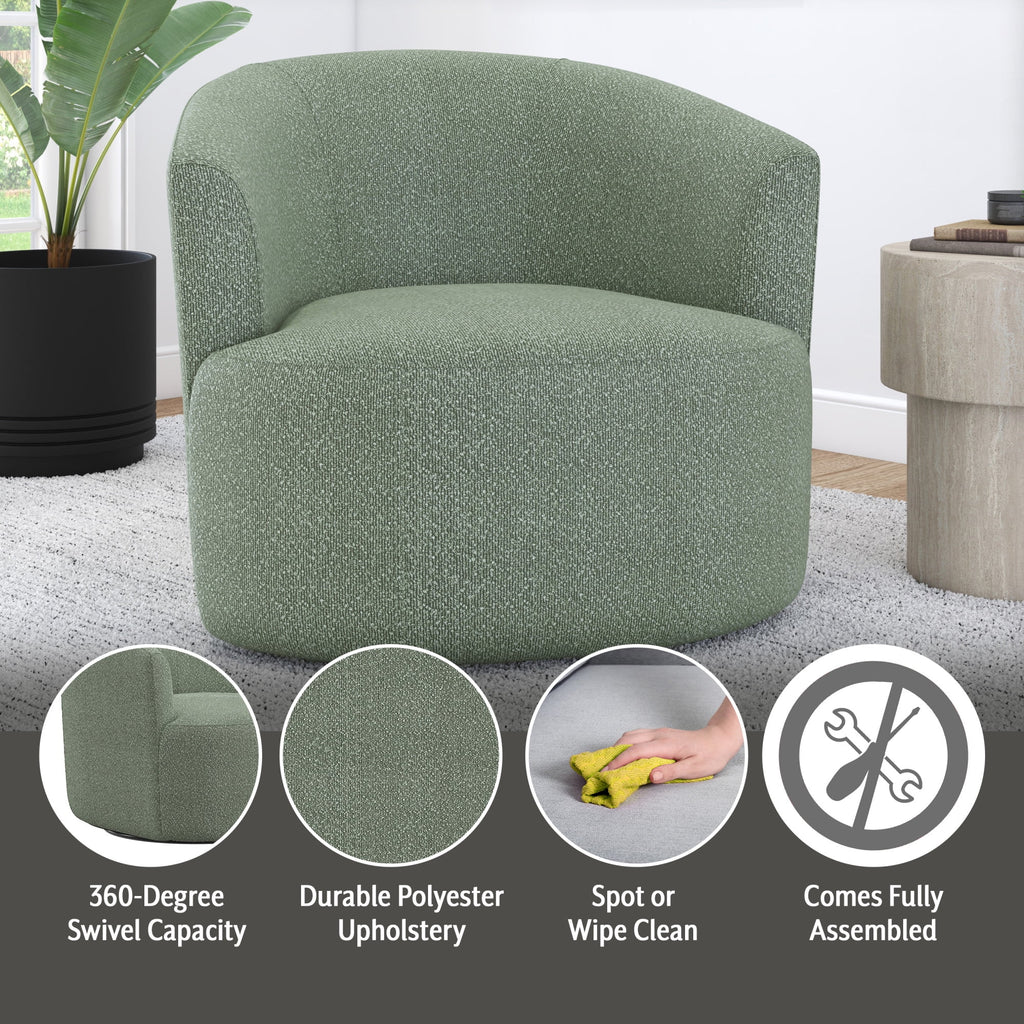 Fauteuil d'appoint pivotant en bouclé Mainstays, taupe