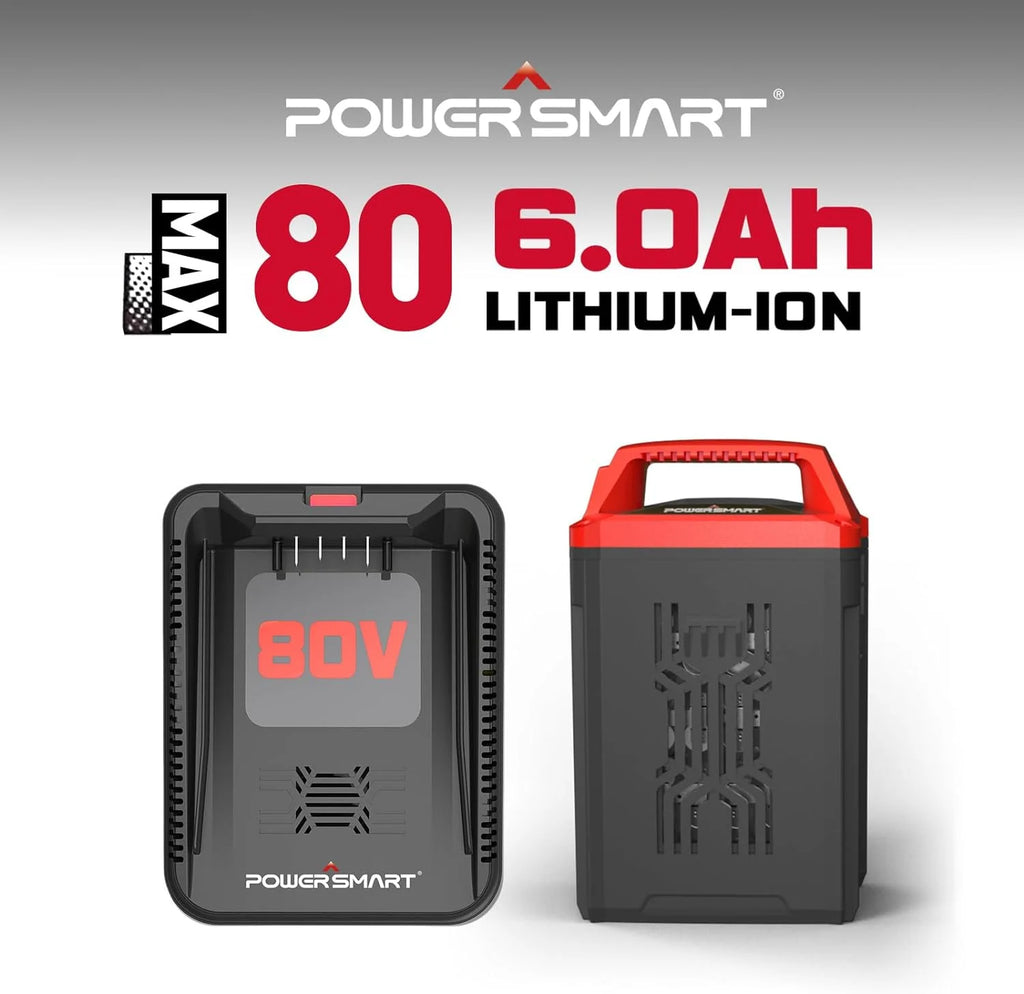 Tondeuse à gazon sans fil autotractée PowerSmart 80V de 22 pouces avec batterie de 6,0 Ah et chargeur