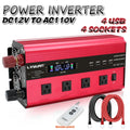 LVYUAN Onduleur de courant à onde sinusoïdale modifiée 3000 Watts 6000 Watts CC 12V vers CA 110V 120V Convertisseur pour voiture 4 ports USB 4 prises CA Télécommande