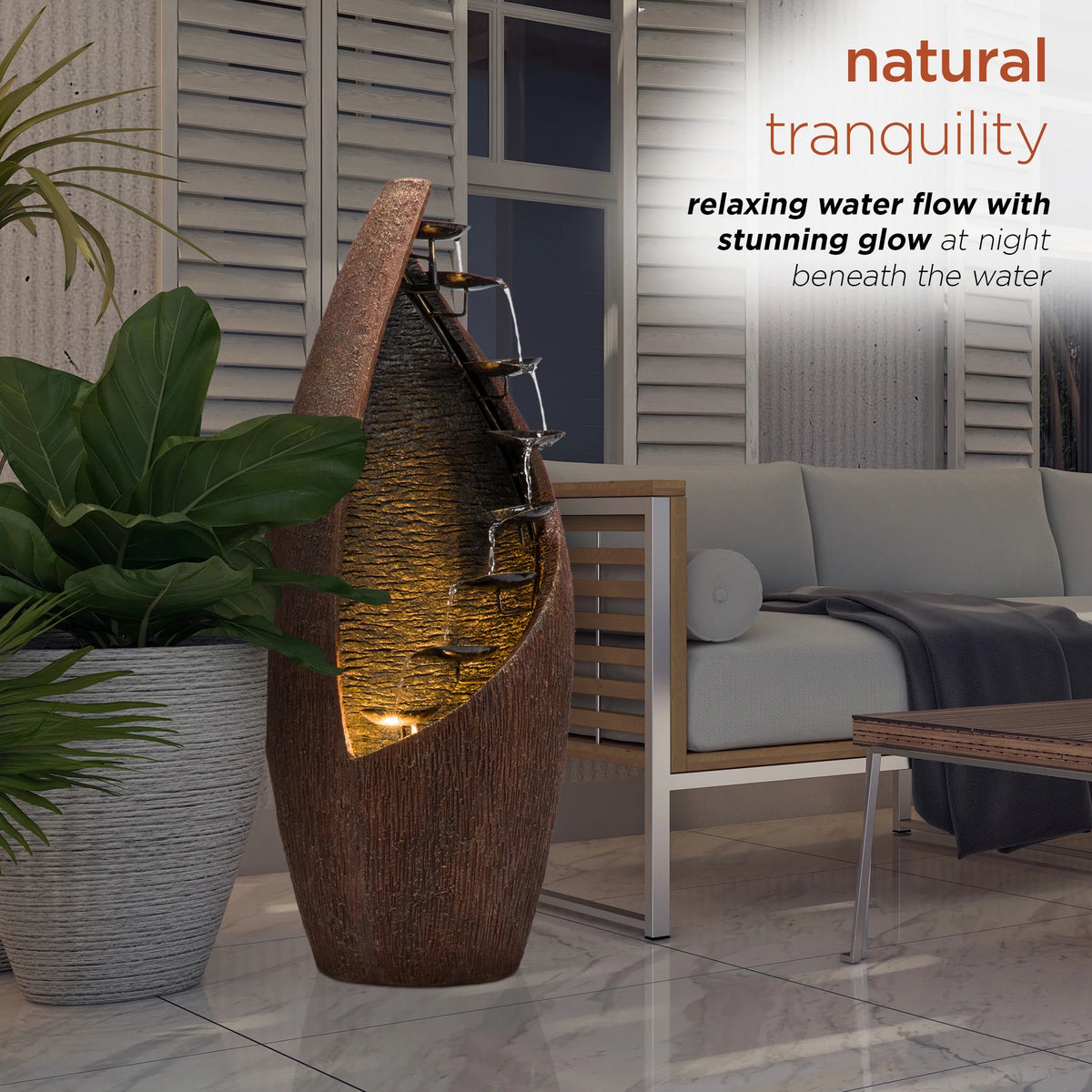 Fontaine à étages en fibre de verre pour intérieur et extérieur Alpine Corporation 43