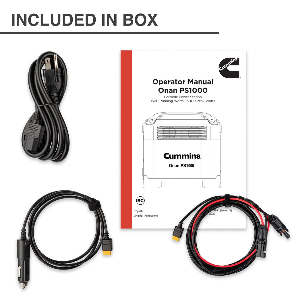 Station d’alimentation portable et générateur solaire à charge rapide Cummins 1008 Wh / 3 000 W de crête, prise CA à onde sinusoïdale pure, batterie lithium de secours (panneau solaire non inclus)