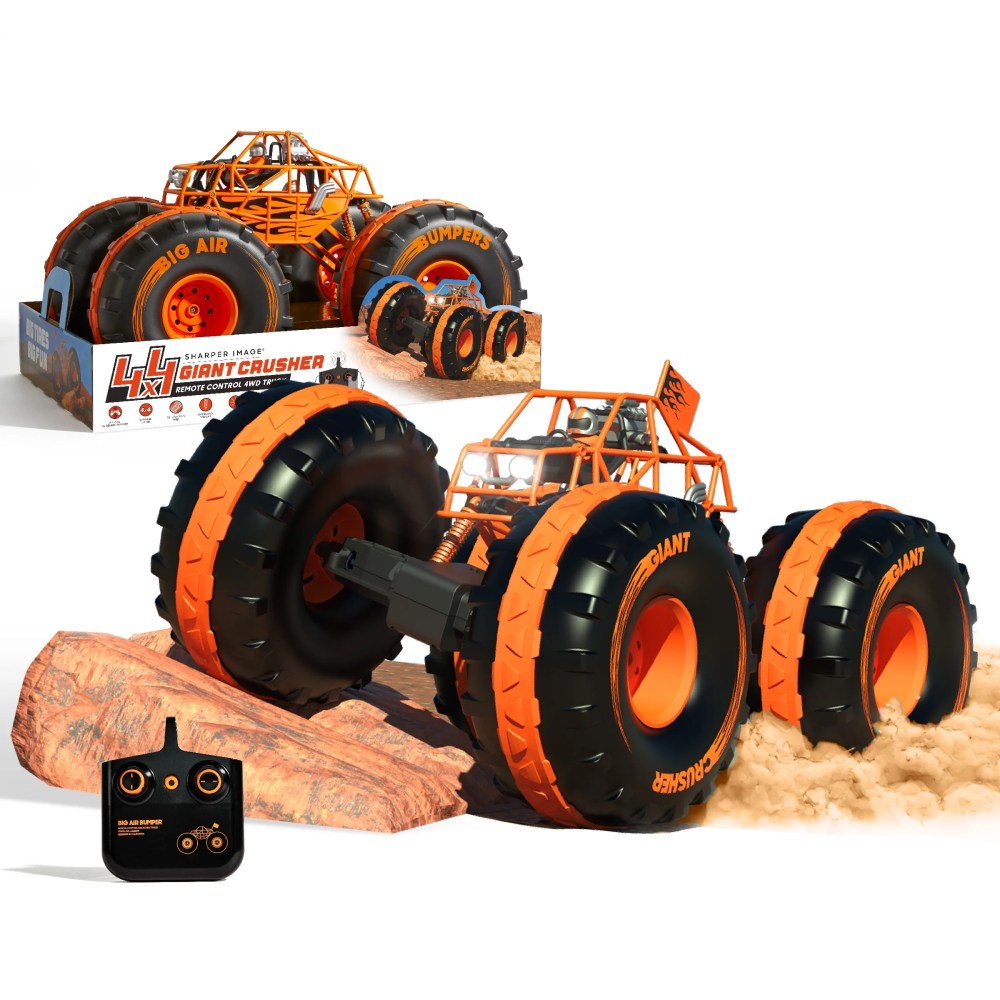 Sharper Image? 4¡Á4 Giant Crusher Camion télécommandé 4WD. Monster Truck tout-terrain à grande vitesse. Orange