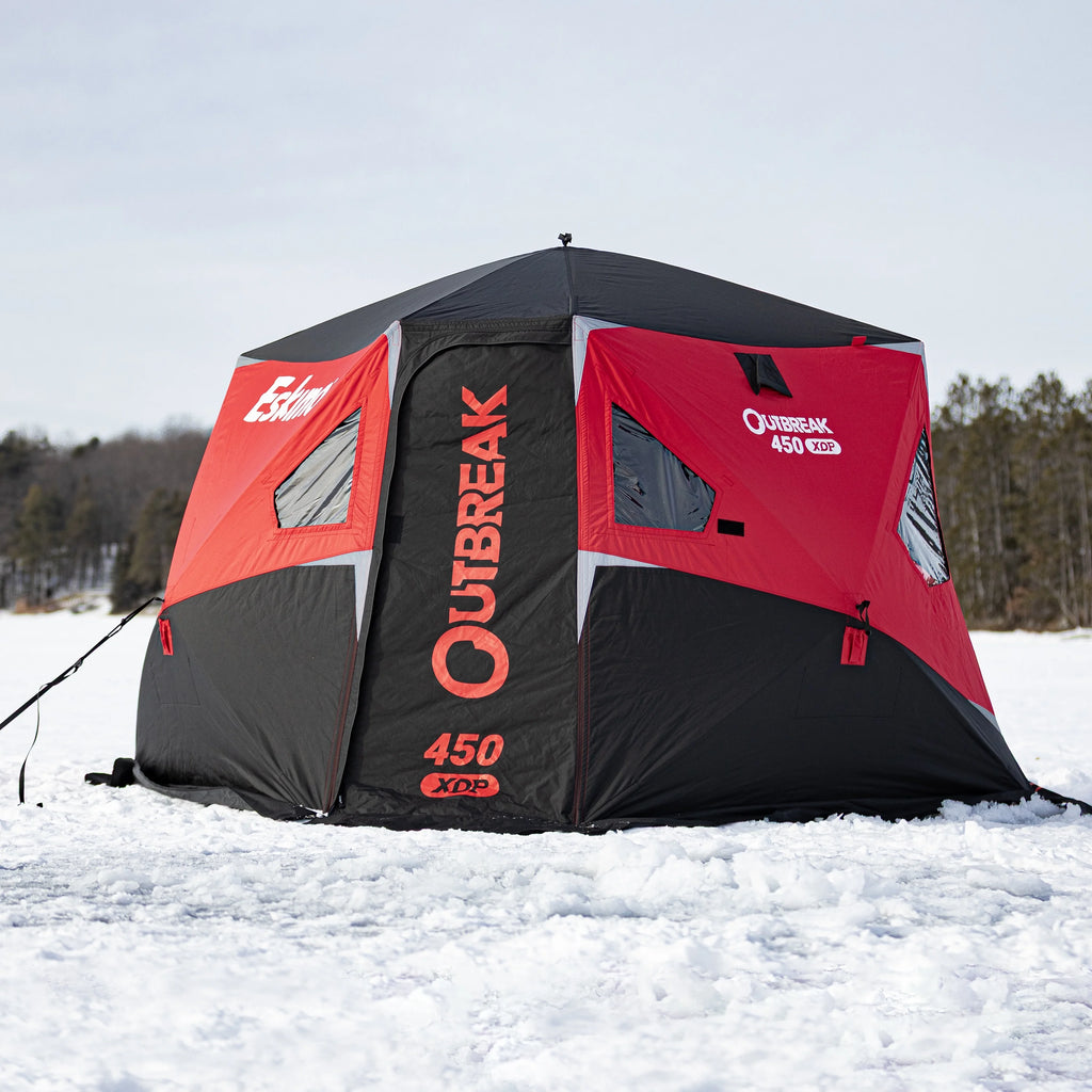 Eskimo? Outbreak 450XDP, Abri de pêche sur glace portable à ouverture rapide, 4-5 personnes, Rouge/Noir, 50450