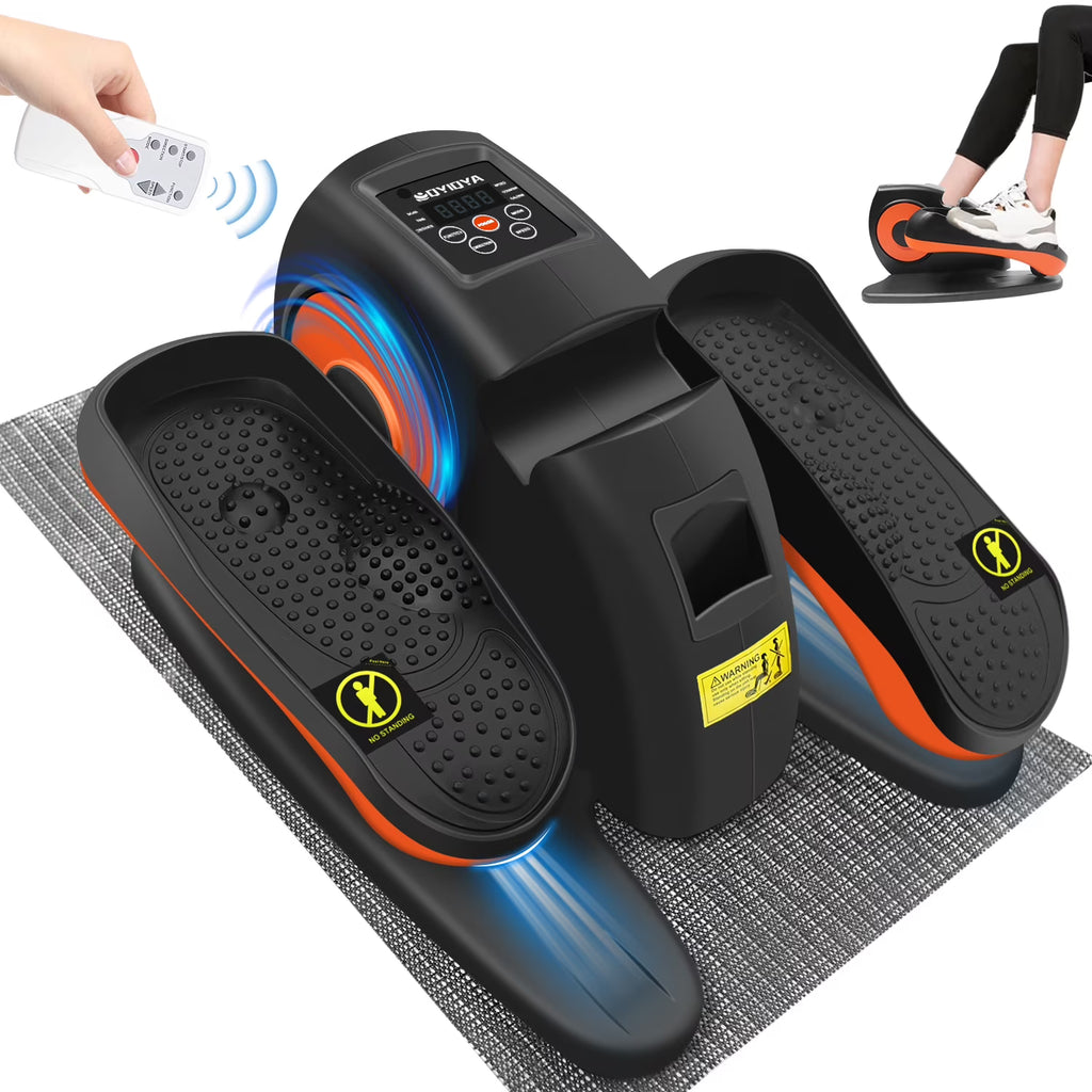 Vélo elliptique de bureau, appareil elliptique pour jambes avec 10 vitesses réglables utilisable assis pour seniors et adultes, appareil elliptique compact Pro entièrement assemblé pour l’exercice des jambes avec télécommande