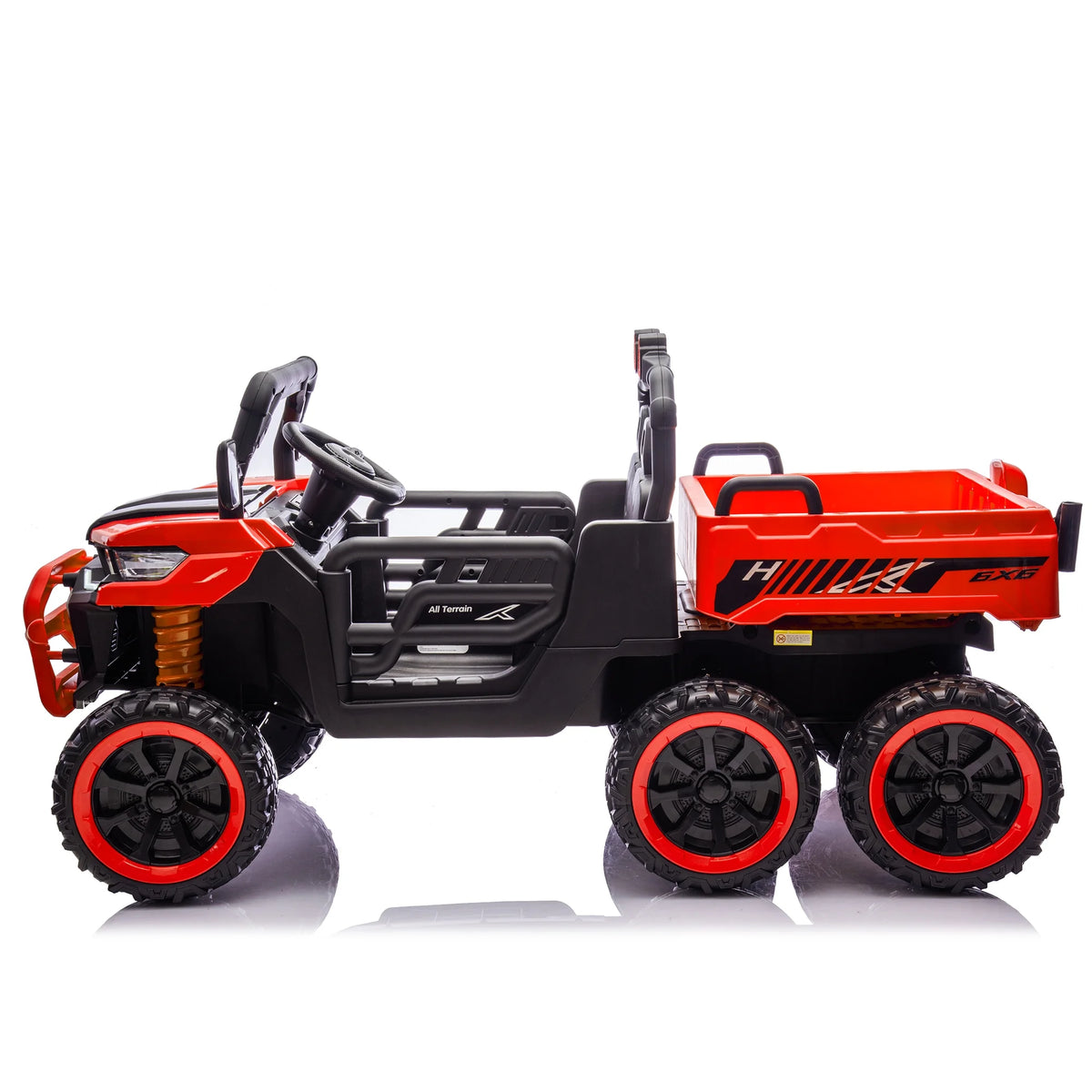 Xuanlur Voiture électrique pour enfants 24V 2 places, UTV avec moteur 2x200W, Jouet électrique 24 volts avec benne/pelle, Voiture électrique pour enfants avec pneus résistants, lumière LED, musique, télécommande, noire