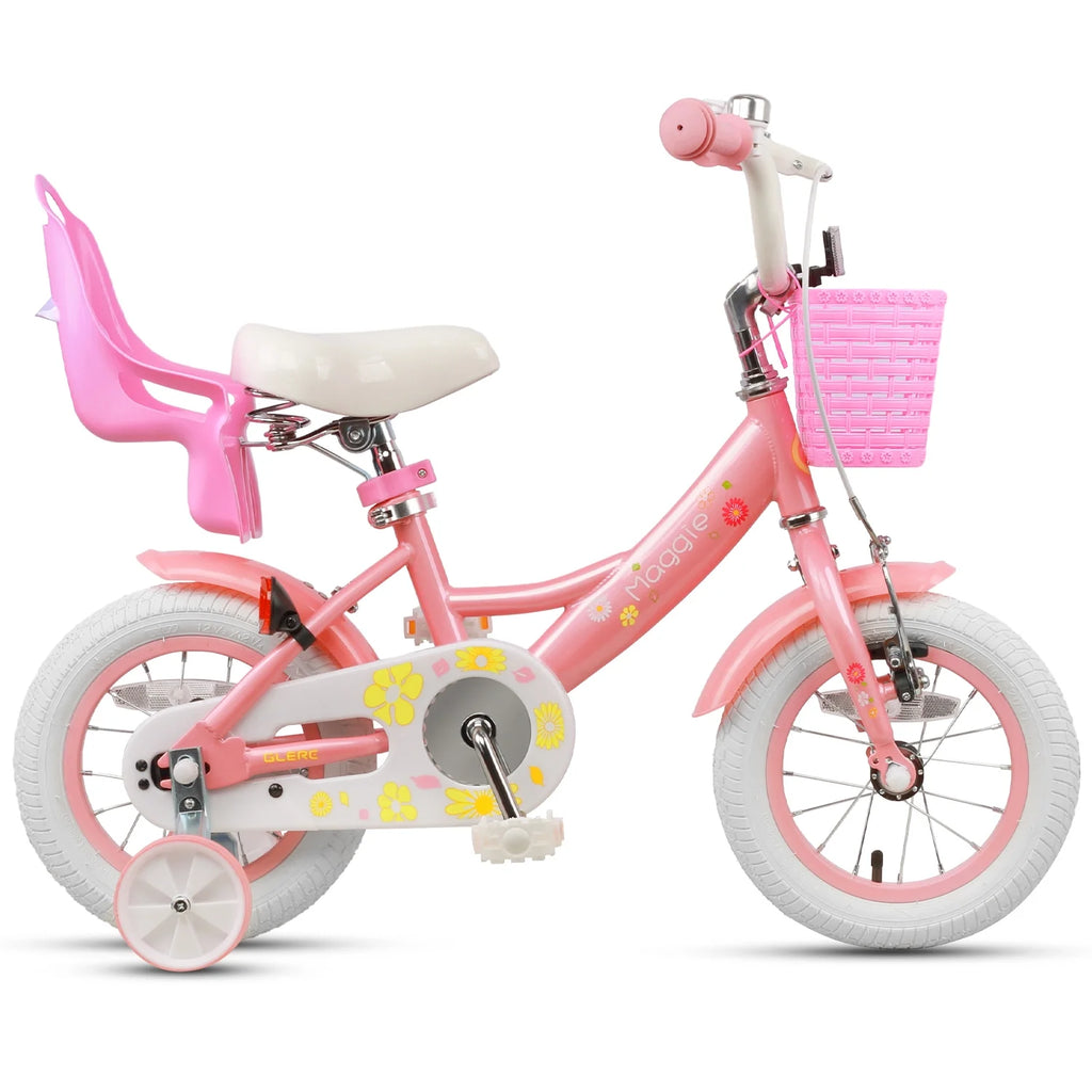 Vélo pour filles Glerc Maggie de 12 pouces pour enfants de 2 à 4 ans, Pêche