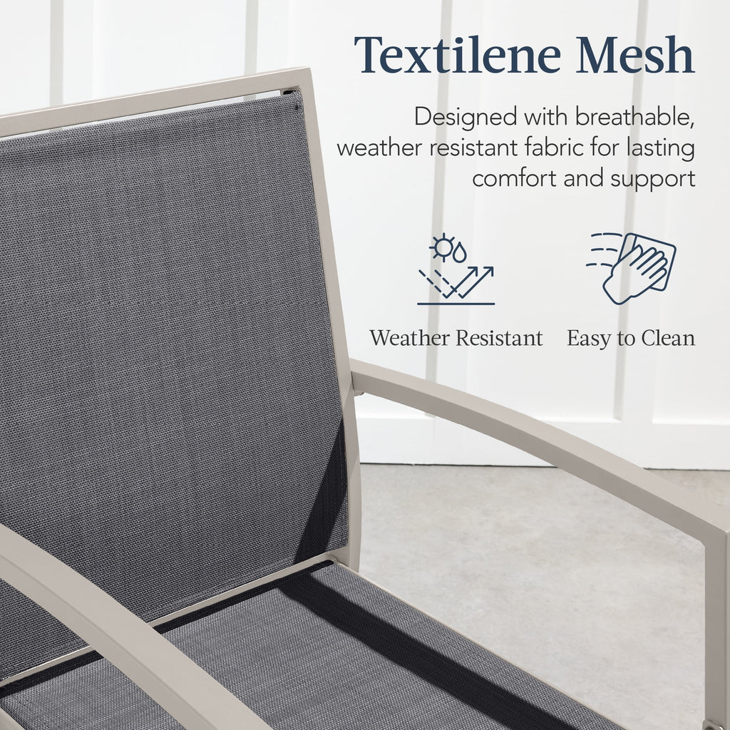 Best Choice Products Lot de 2 tabourets de bar d'extérieur, Chaises de patio hauteur bar avec maille toutes saisons - Noir/Noir