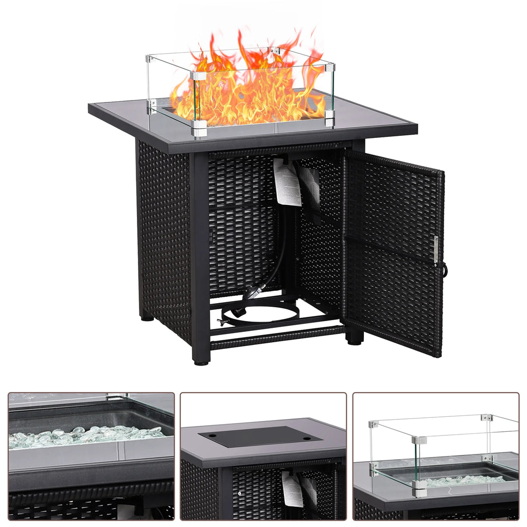 Salon de jardin Ainfox 7 pièces en promotion, canapé en rotin gris avec coussins gris
