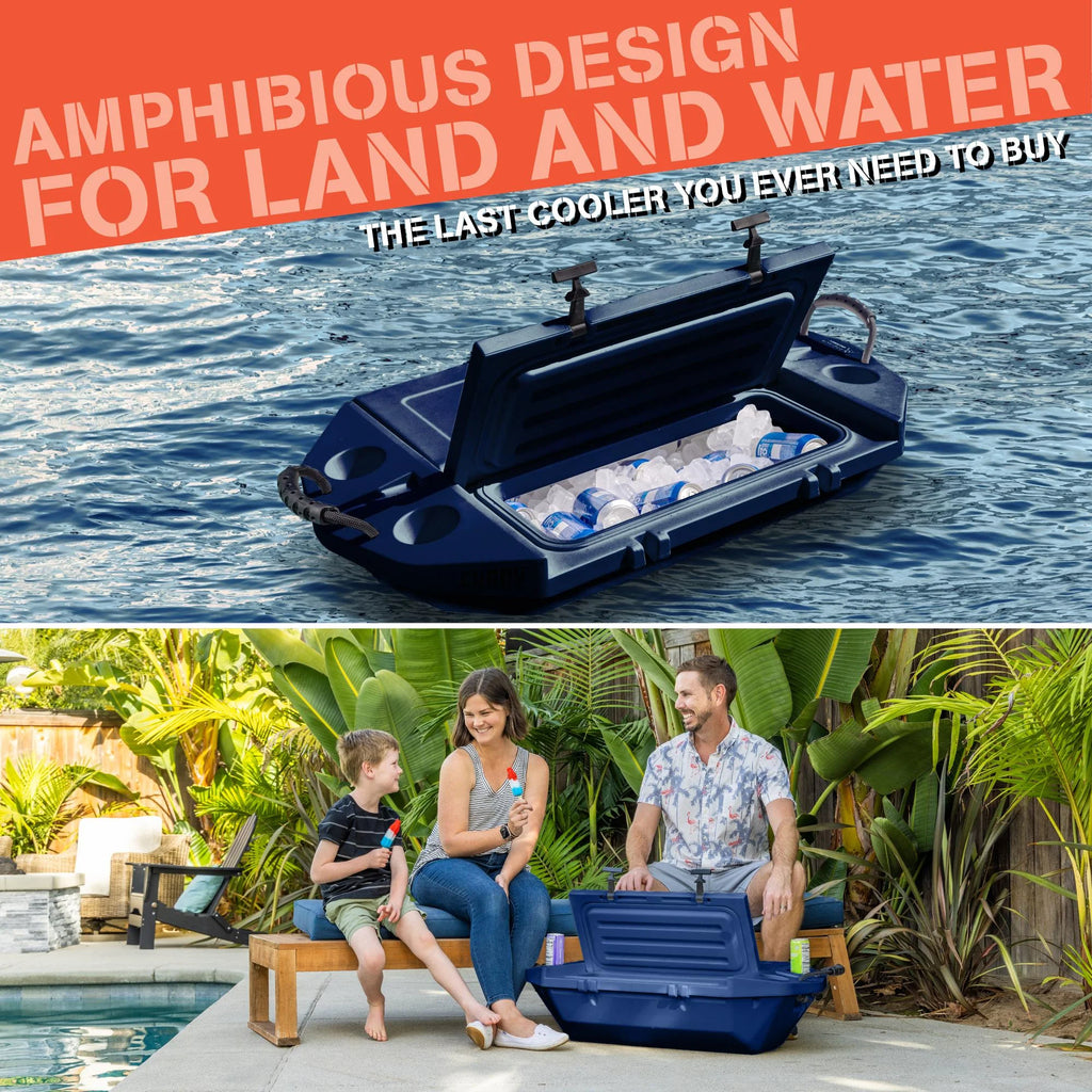 Cuddy Glacière Flottante et Rangement Sec pour Bateau - 40QT - Conception Rigide Amphibie, Marine