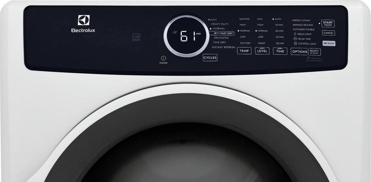 Sèche-linge électrique Electrolux à chargement frontal Perfect Steam avec rafraîchissement instantané, 8,0 pi³