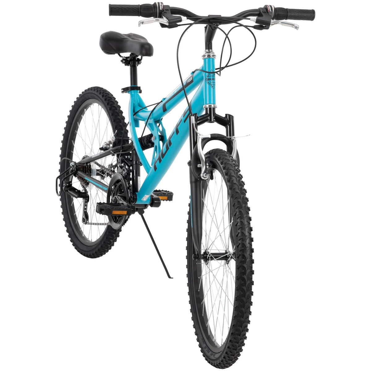 Vélos tout-terrain à suspension intégrale Huffy Trail Runner 24 pour filles, bleu sarcelle