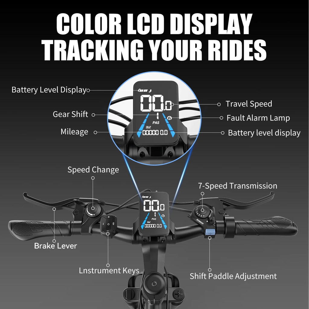 Vélo électrique tout-terrain G28-1200W Peak 26 pour adultes, vélo électrique tout-terrain 48V (batterie amovible, autonomie de plus de 45 mi, écran LCD, capacité de 330 lb, pneus à air – certifié UL2849, pour camping et sentiers)