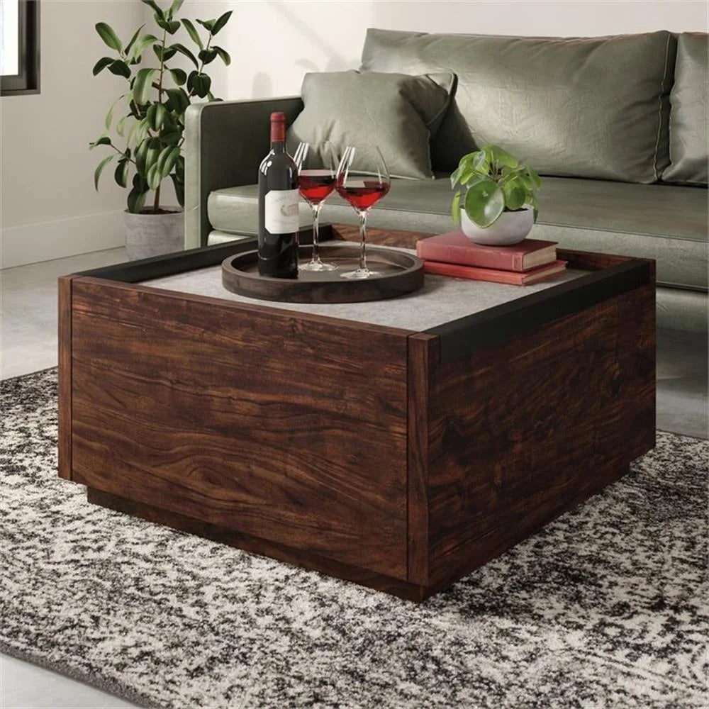 Table basse contemporaine en bois d'ingénierie Pemberly Row marron