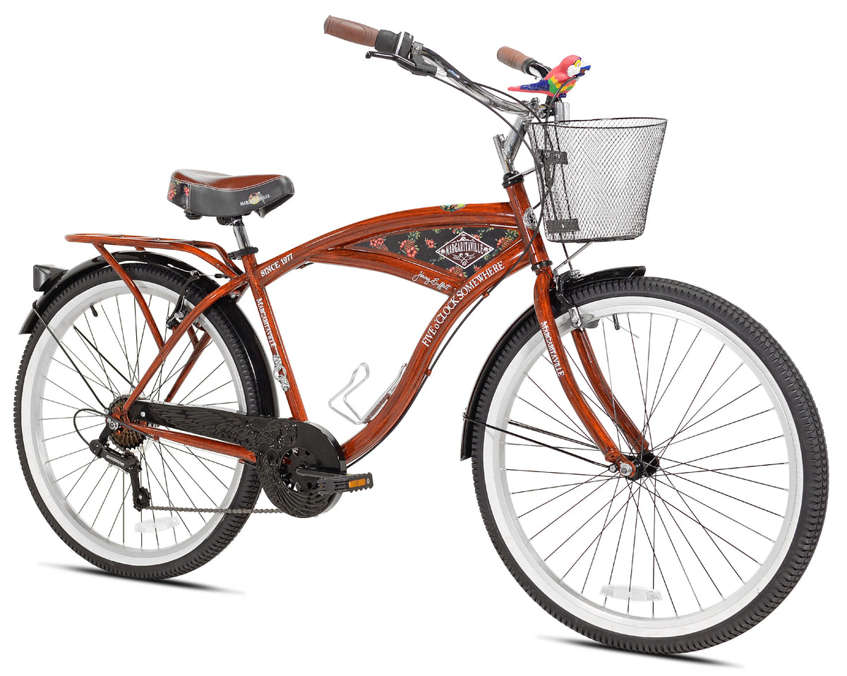 Vélo de croisière Margaritaville pour homme 26, couleur grain de bois