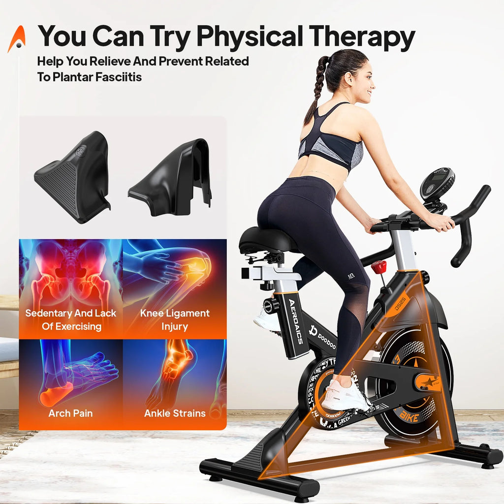 Vélo d’appartement Pooboo, vélo d’intérieur avec résistance réglable pour le domicile ou le bureau, appareil de cardio-training supportant jusqu’à 159 kg