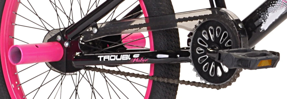 Vélo BMX 20 pouces pour fille, Trouble, noir/rose