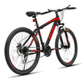 Vélo tout-terrain Feildoo pour adulte, roues de 26 pouces, 21 vitesses, cadre en acier, double frein à disque, vélo de ville et de route, noir et rouge