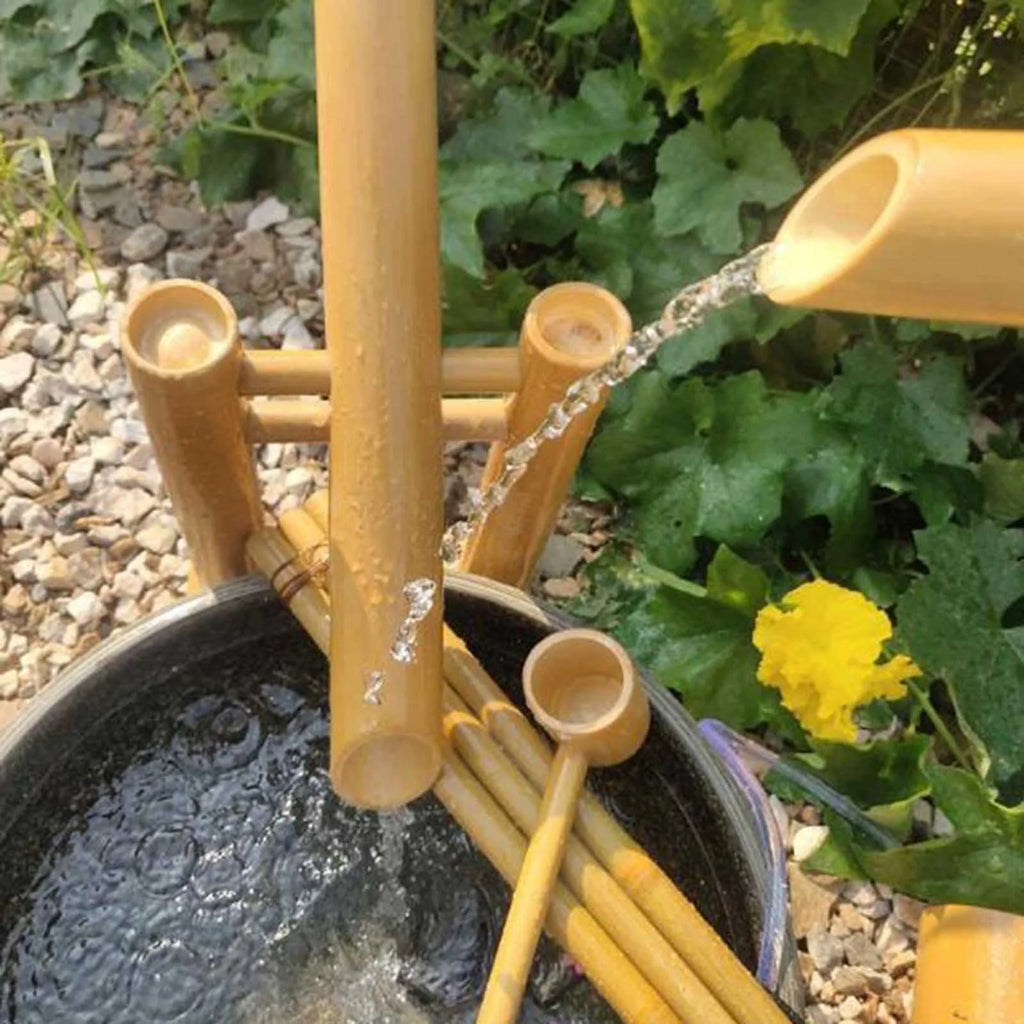 Fontaine à balancier pour l'extérieur, fontaine d'eau de jardin zen en bambou, avec pompe, fontaine zen à monter soi-même, ensemble fontaine d'eau zen en bambou