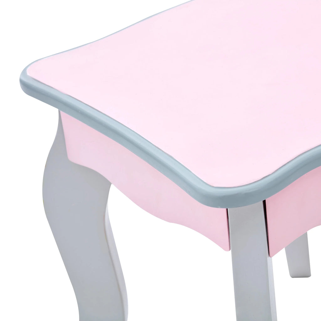 Ensemble coiffeuse et tabouret pour enfant Fantasy Fields au design de château, rose