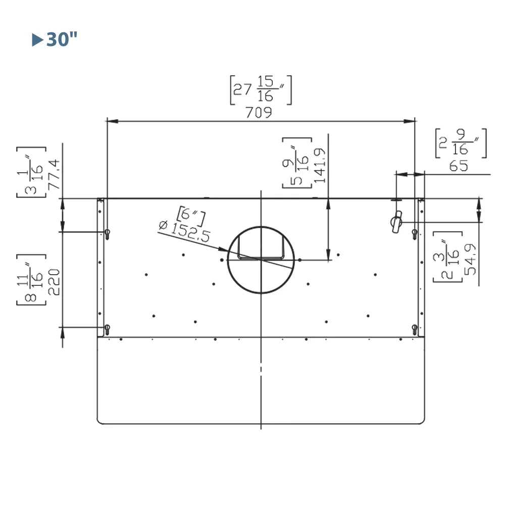 Hotte de cuisine gainable sous meuble Pacific Economy Pro 30 pouces - 850 CFM, puissante, 3 vitesses - Électrique en acier inoxydable - Ultra silencieuse, commande tactile en verre, éclairage LED 6 W PR6830AS