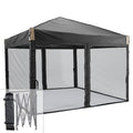 Aoodor Chapiteau Pop-Up 12'x12' avec Murs Latéraux Amovibles en Maille, Tente Abri Instantanée Portable d'Extérieur-Noir