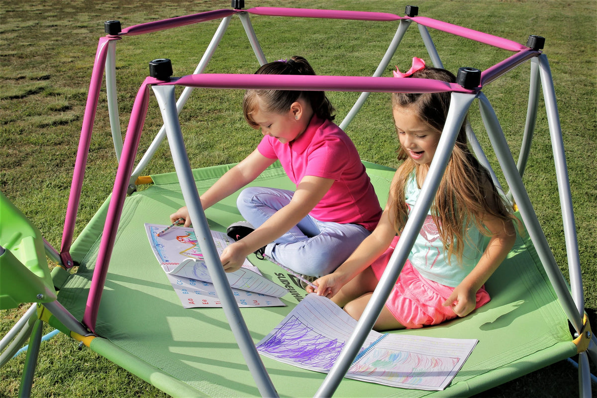 Ensemble d’escalade en dôme avec toboggan Platports pour enfants – Aire de jeux intérieure et extérieure – De 3 à 10 ans – Tapis de 140 cm