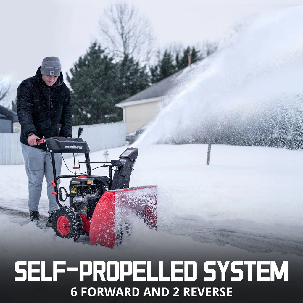 Souffleuse à neige à essence à deux étages PowerSmart 24'' 212cc PSSMN24