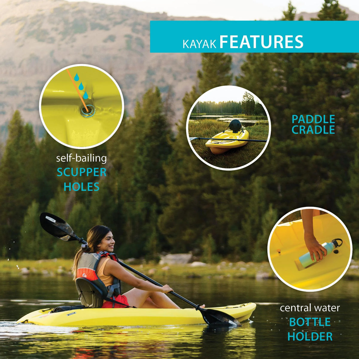 Kayak à assis-dessus Lifetime Volt 85 - Jaune - 90613